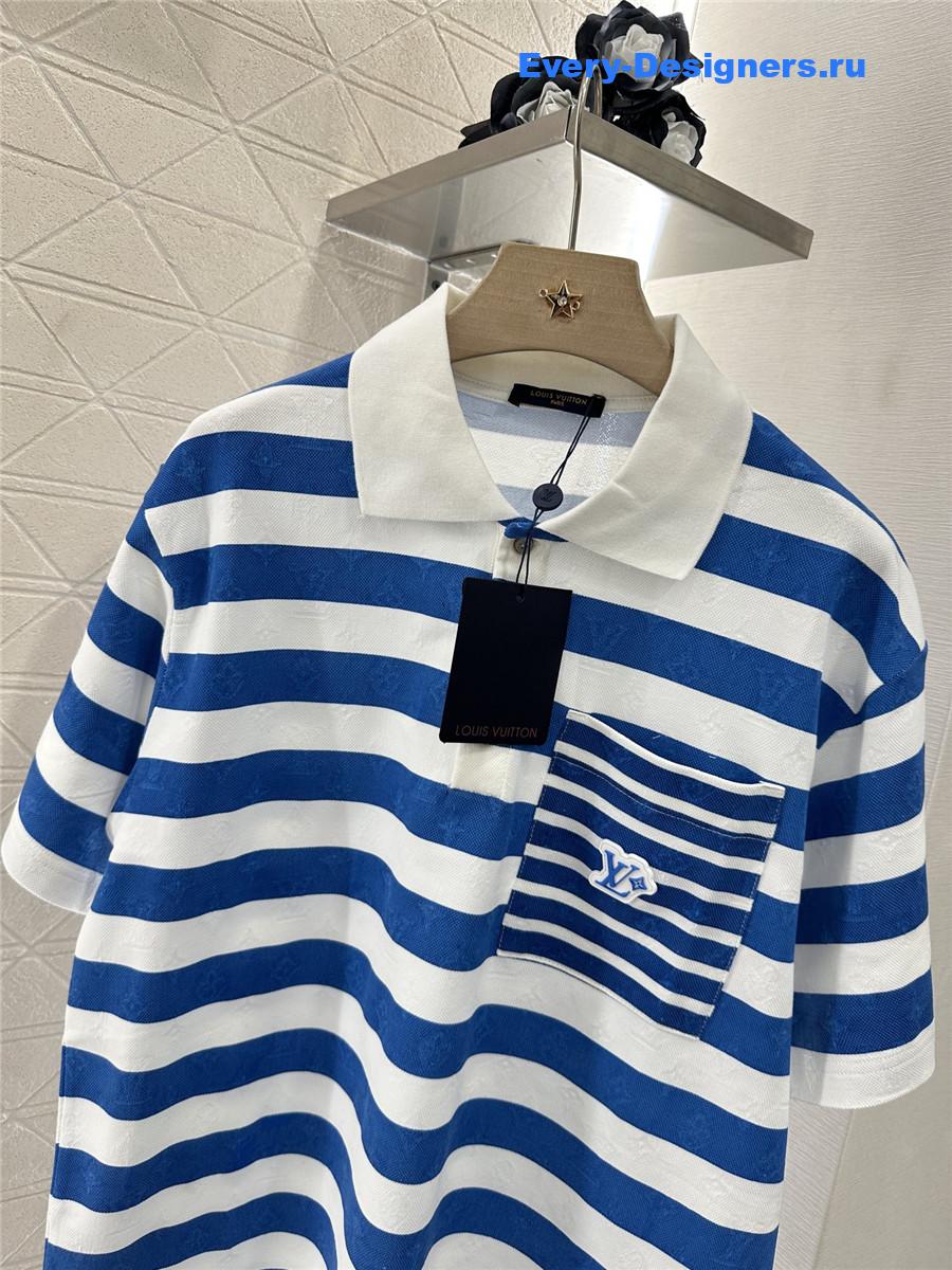 l0vis Vvtt0n monogram striped polo shirt