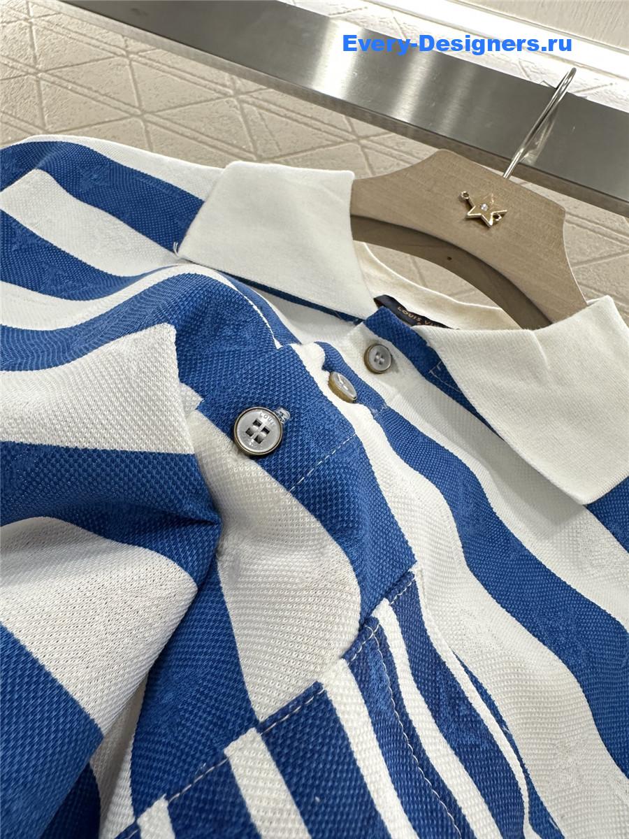 l0vis Vvtt0n monogram striped polo shirt