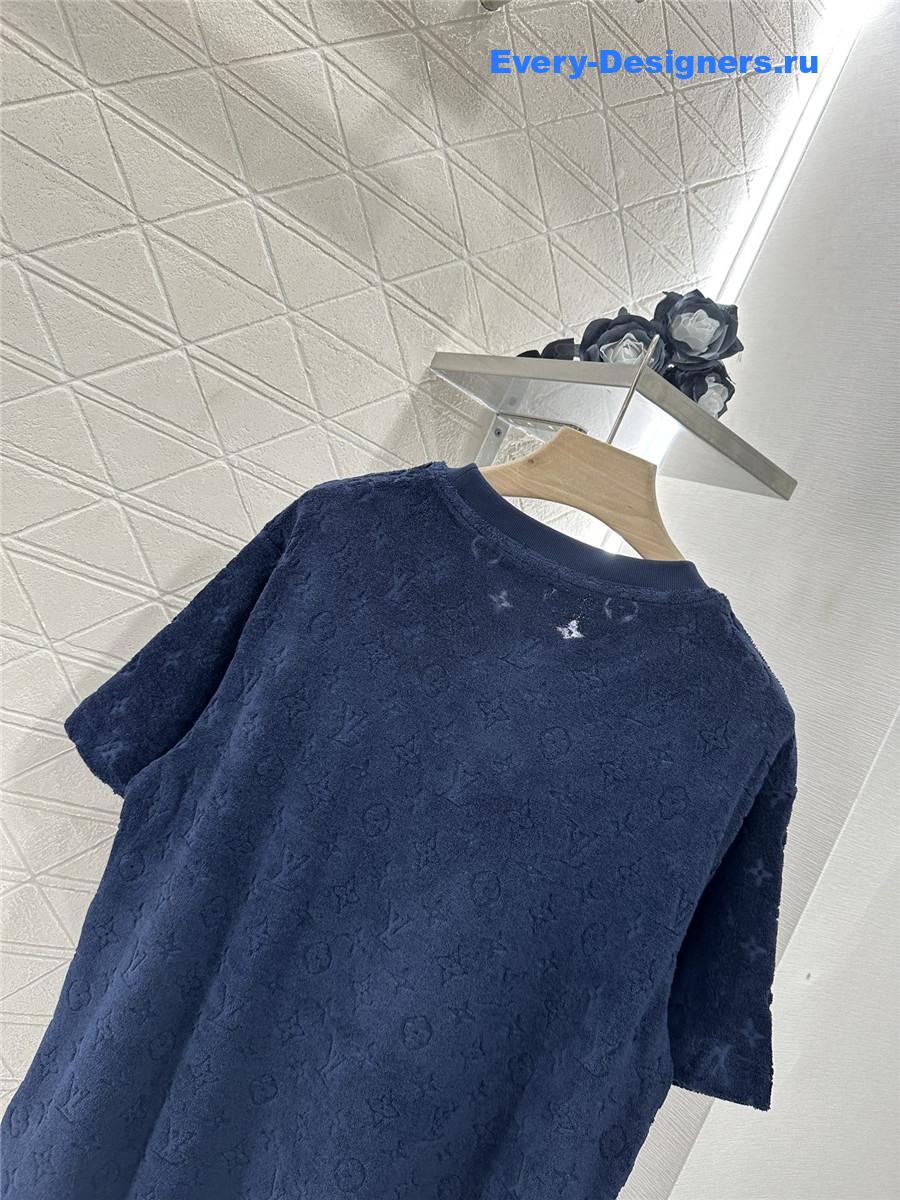 l0vis Vvtt0n dark blue jacquard tee