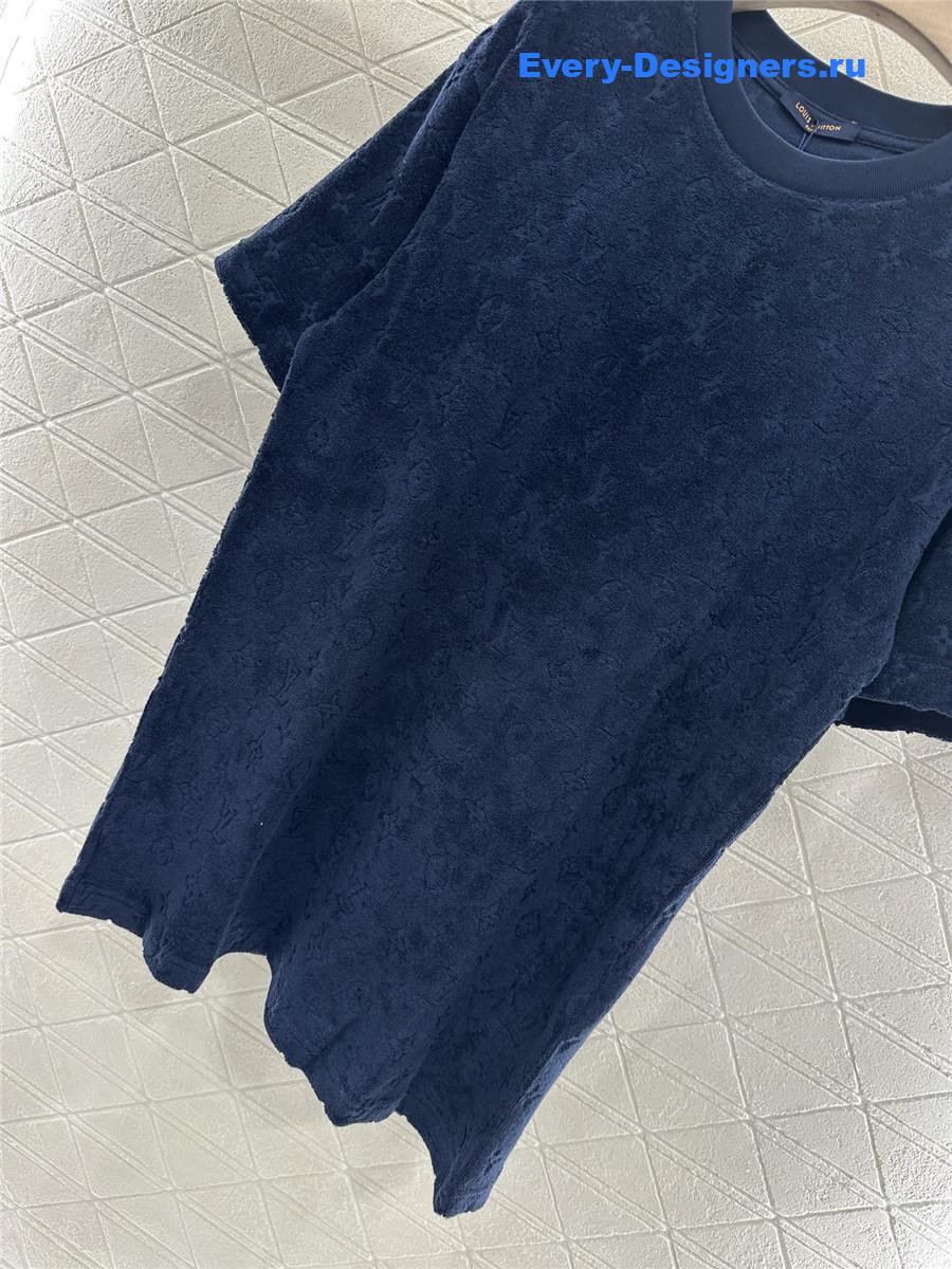 l0vis Vvtt0n dark blue jacquard tee