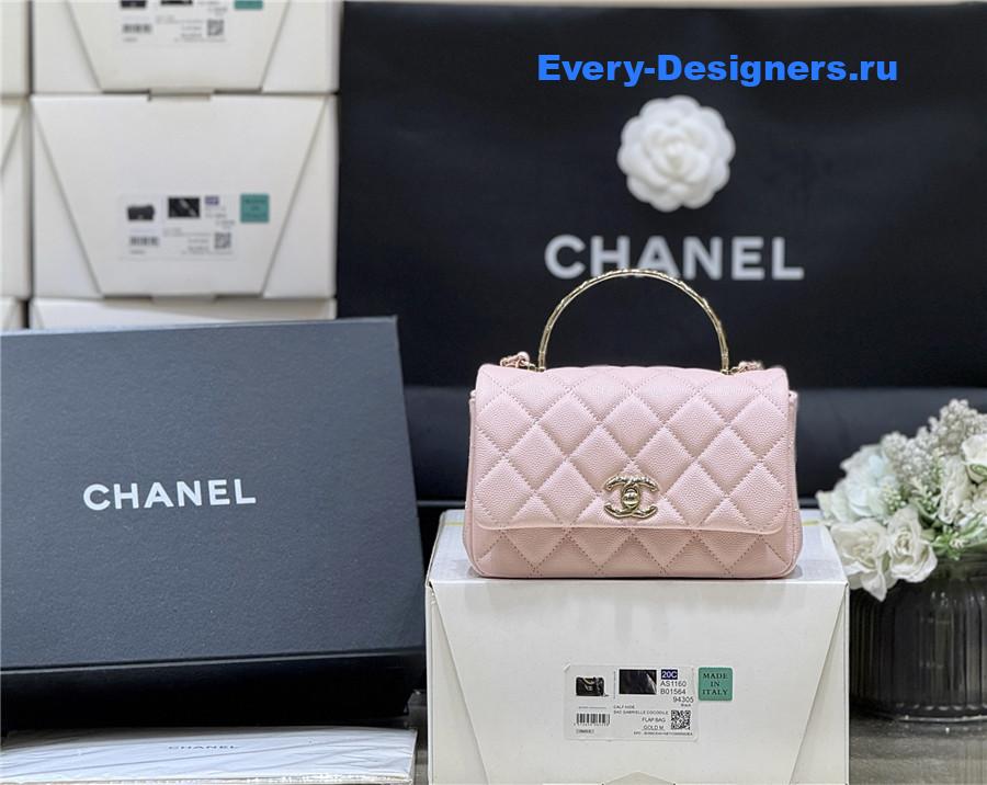 Ch**el light pink clutch with chain