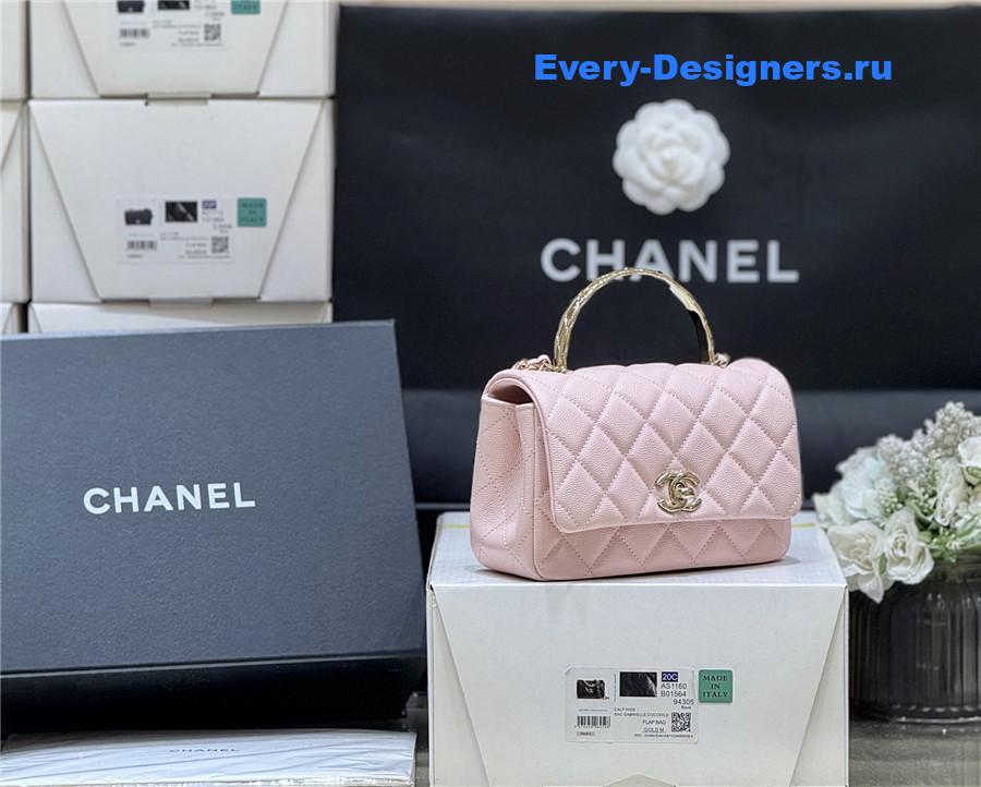 Ch**el light pink clutch with chain