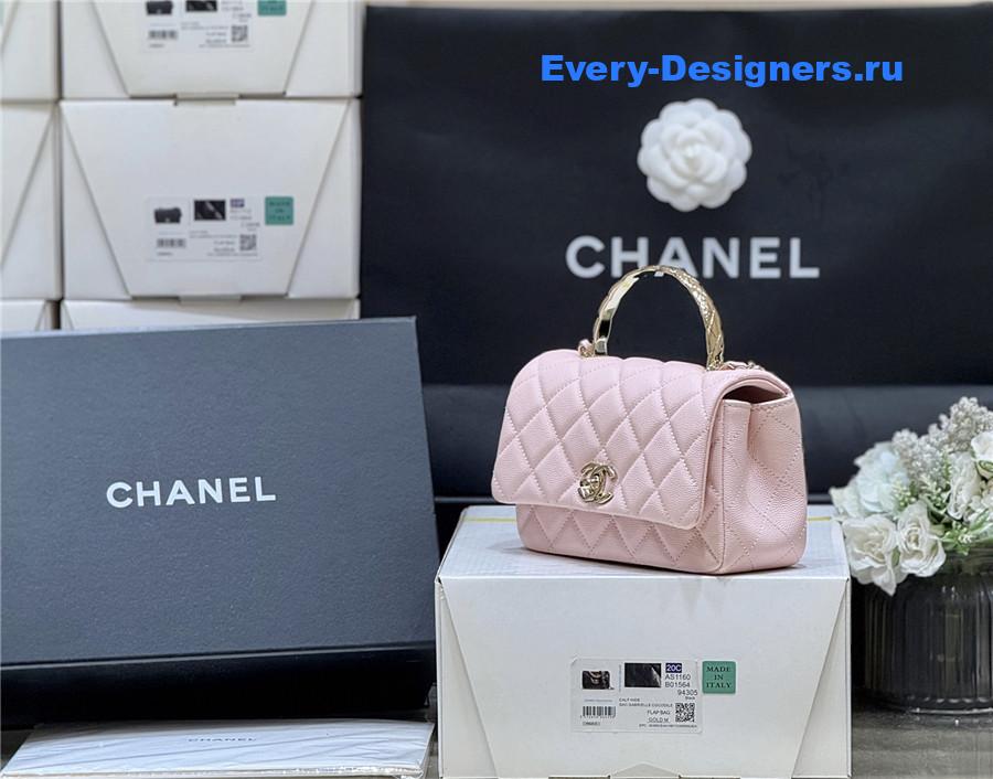 Ch**el light pink clutch with chain