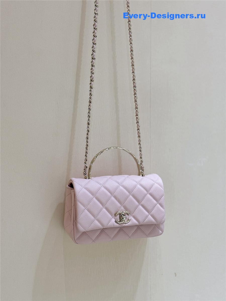 Ch**el light pink clutch with chain