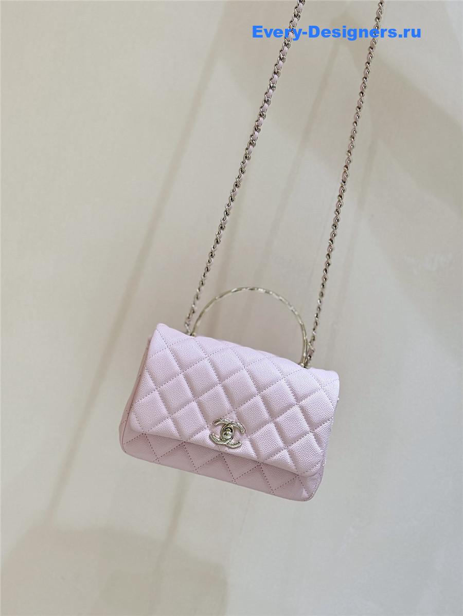 Ch**el light pink clutch with chain