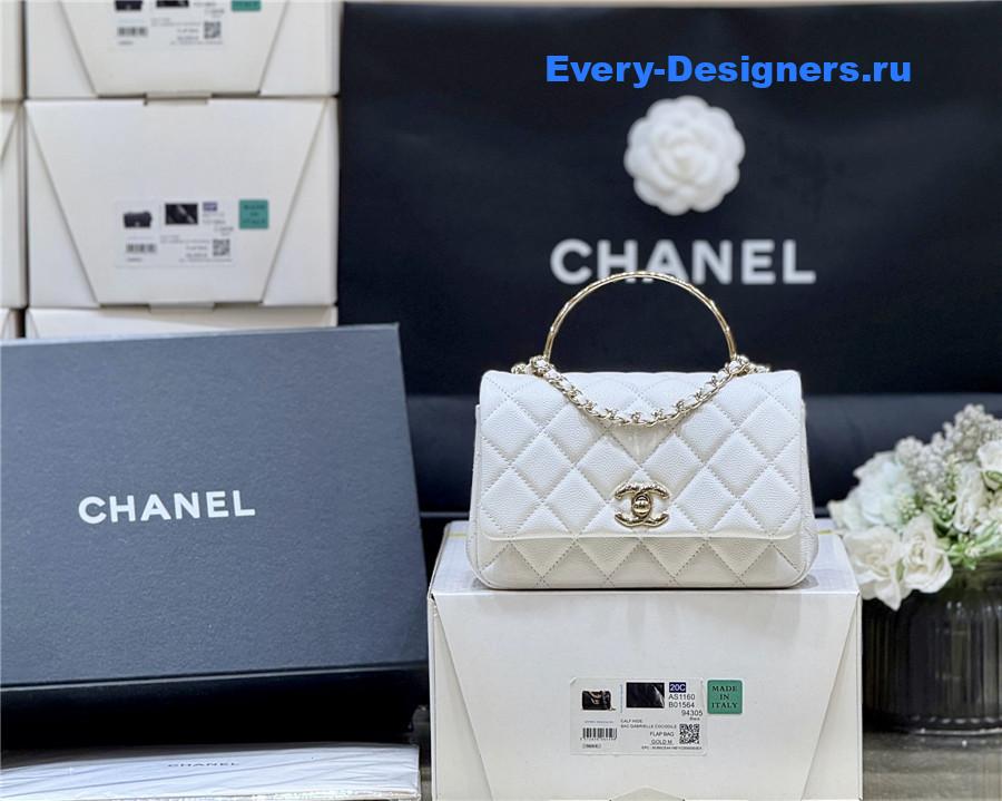 Ch**el white shiny clutch