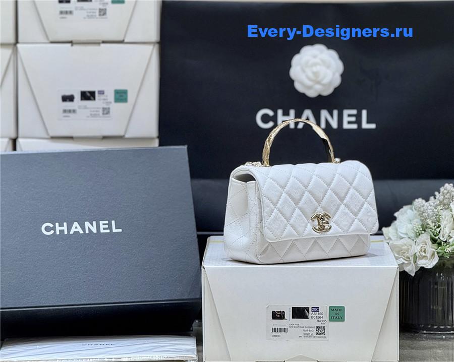 Ch**el white shiny clutch