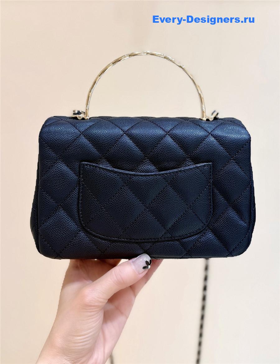 Ch**el black shiny clutch