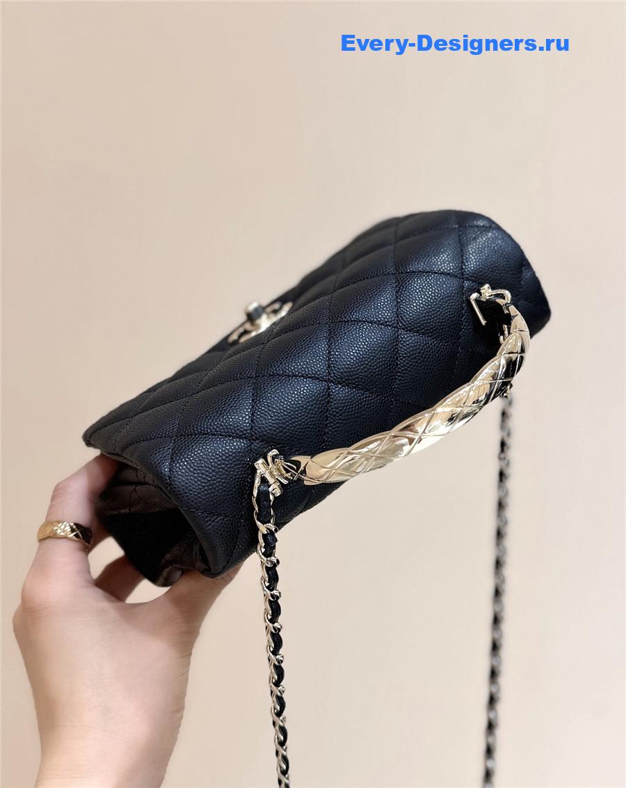 Ch**el black shiny clutch