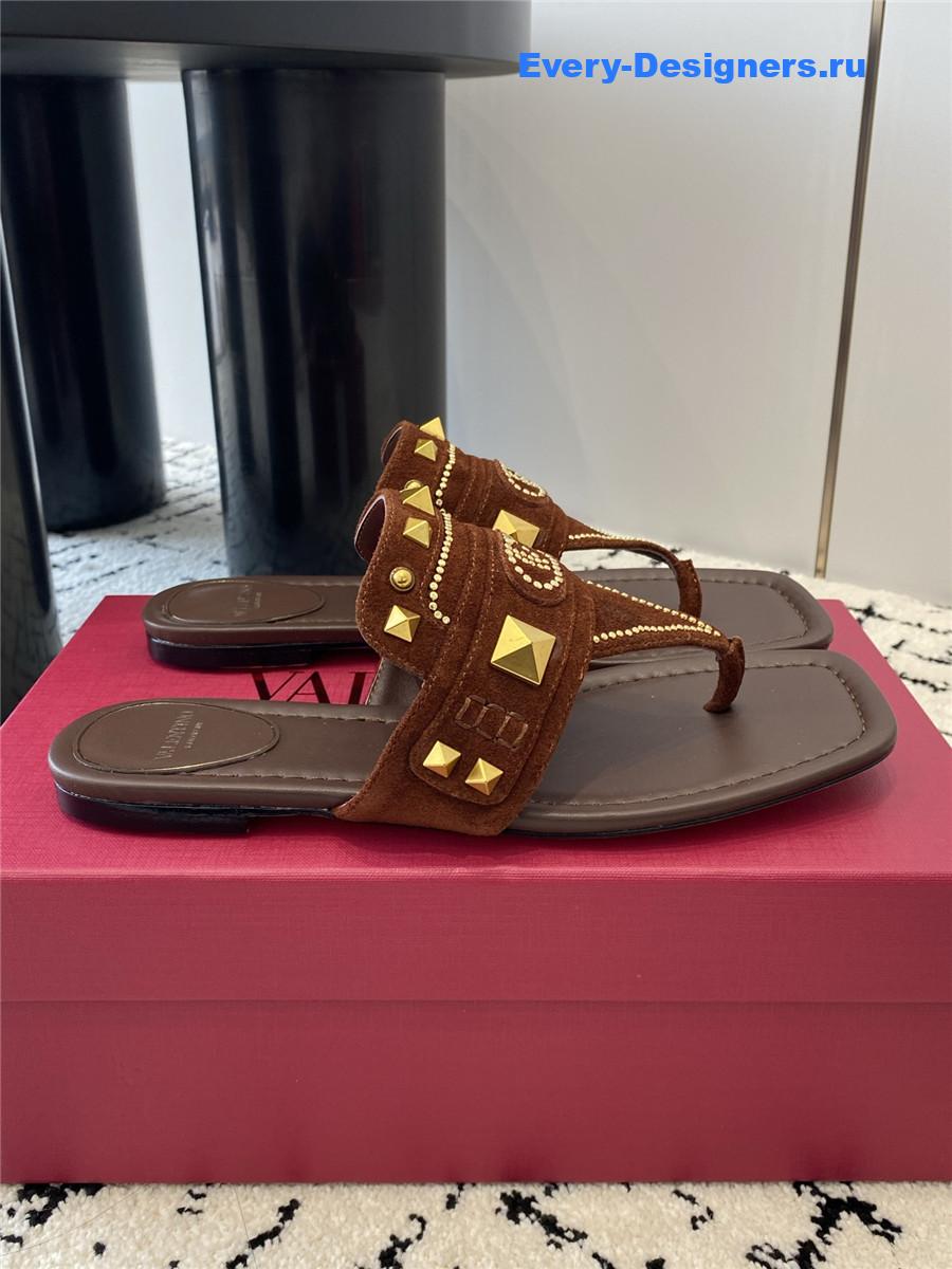 Va1e*ntin0 brown suede plaster caster sandals