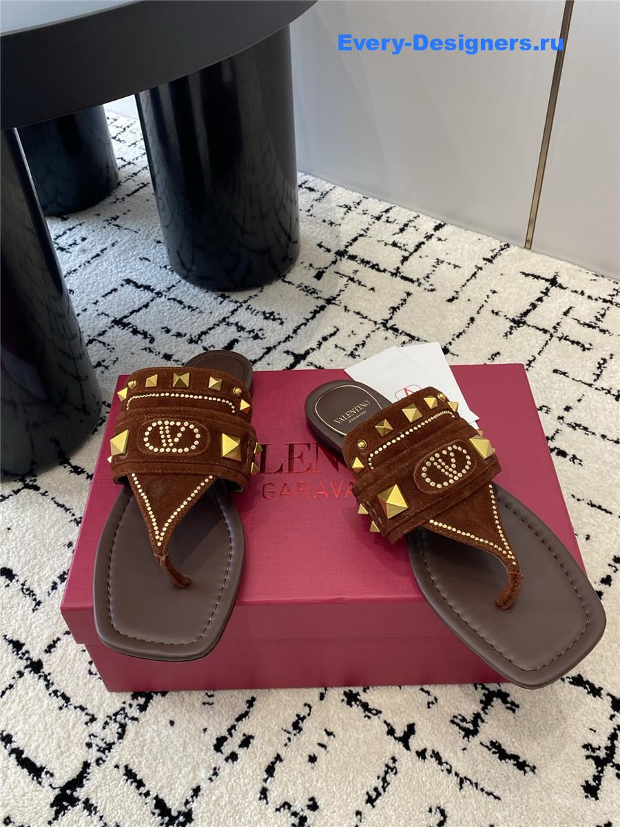 Va1e*ntin0 brown suede plaster caster sandals