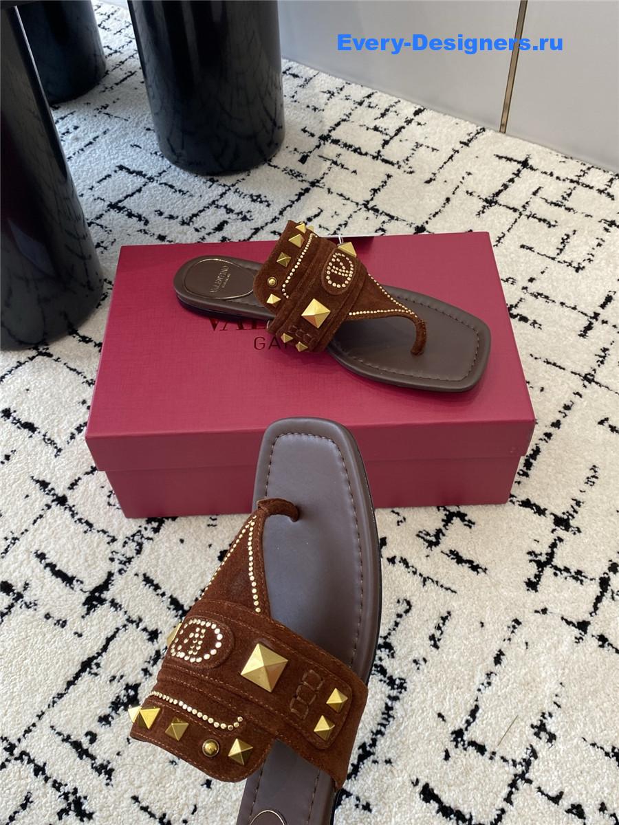 Va1e*ntin0 brown suede plaster caster sandals