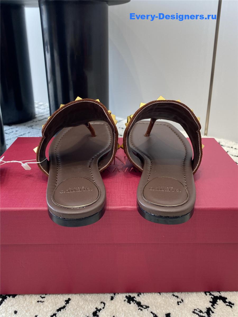 Va1e*ntin0 brown suede plaster caster sandals