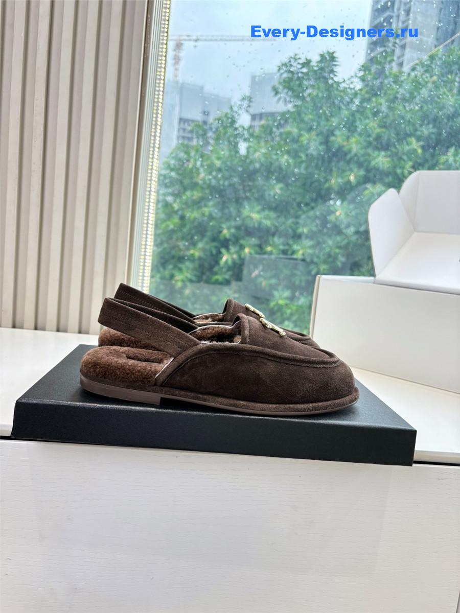 Ch**el wool mary jane sandals in brown