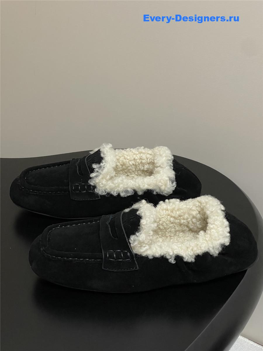 Miu Miu Black Shearling Loafers