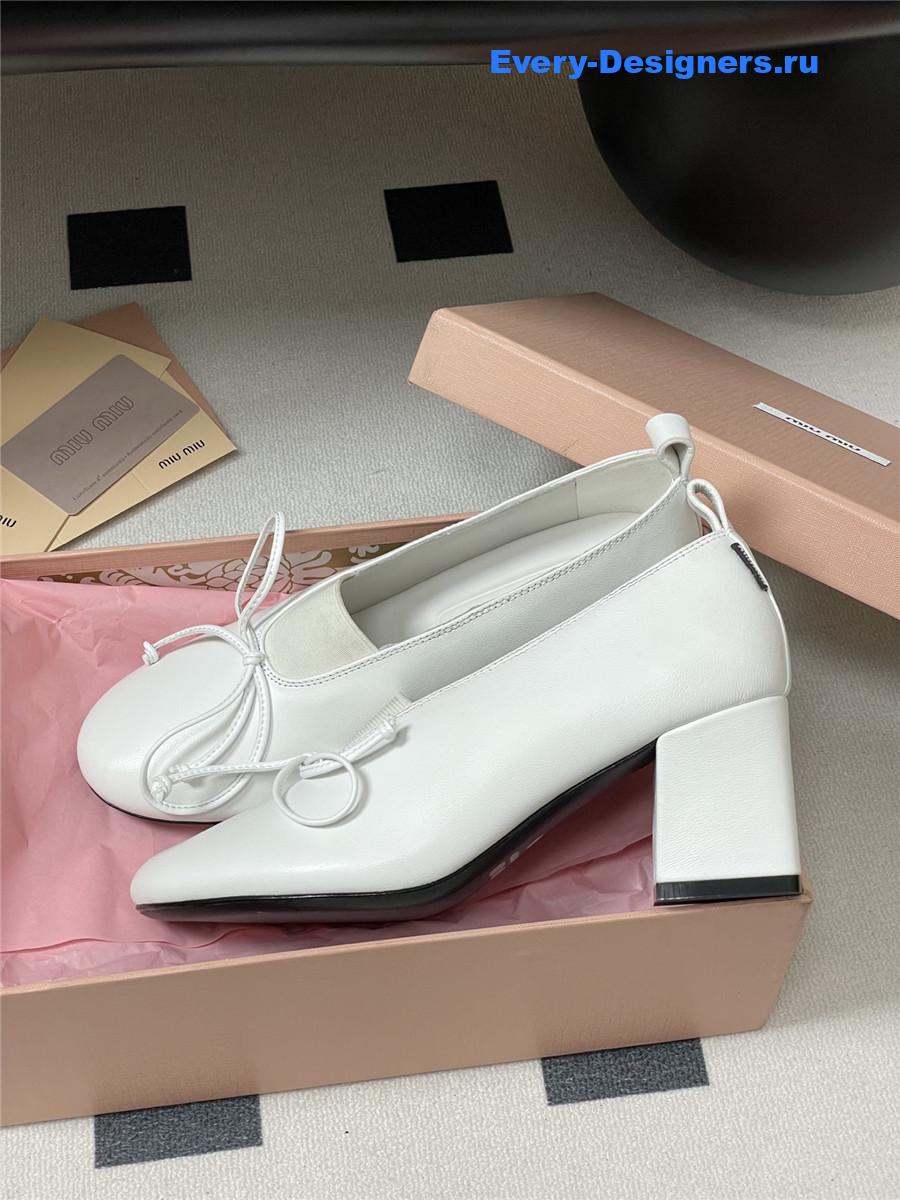 Miu Miu White Mary Jane Pumps