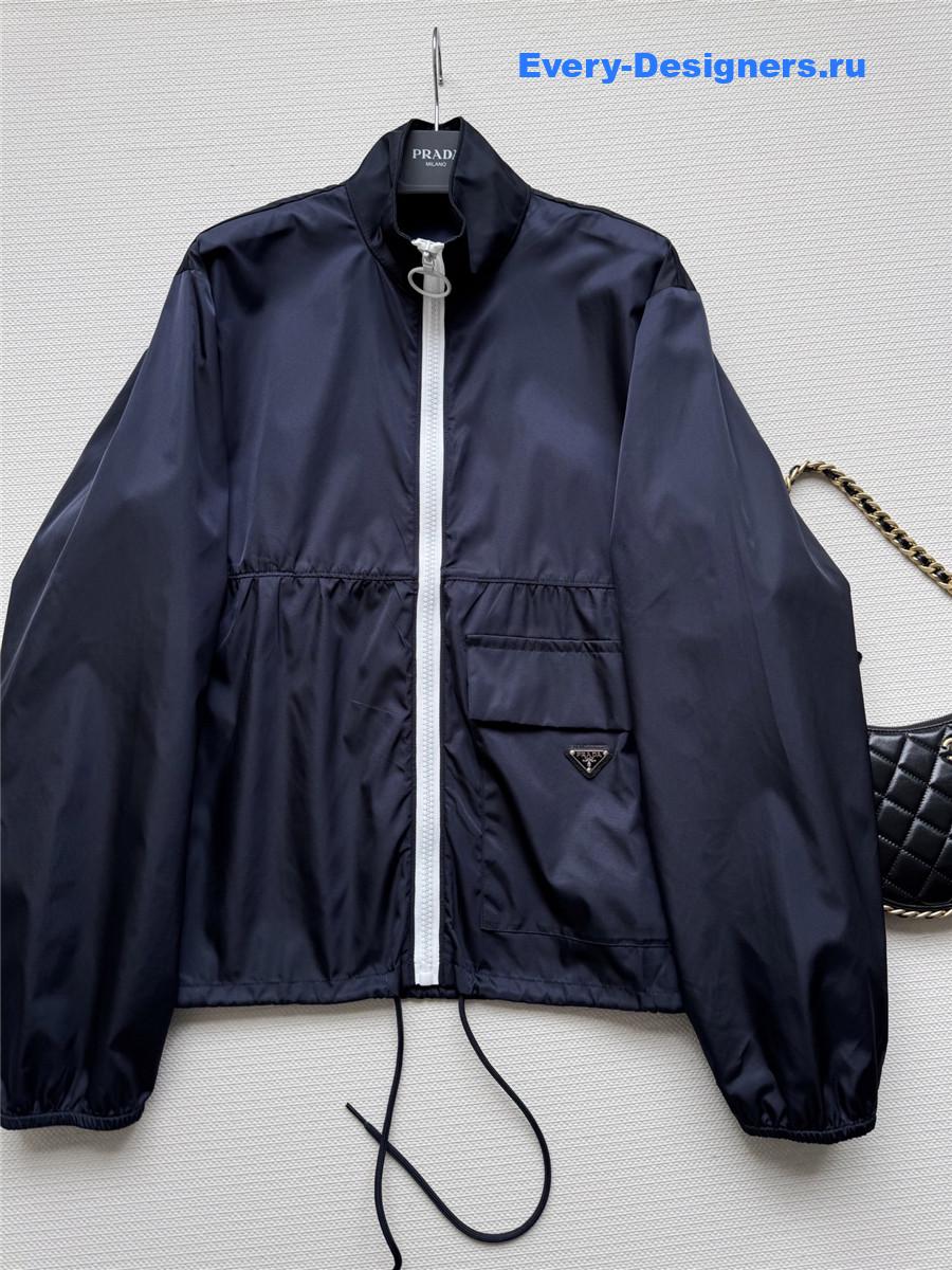 Pra*a blue re-nylon blouson jacket
