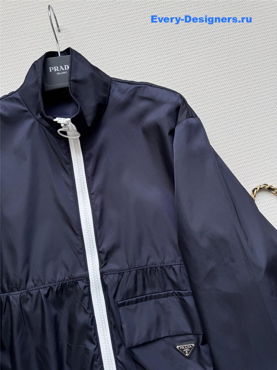 Pra*a blue re-nylon blouson jacket