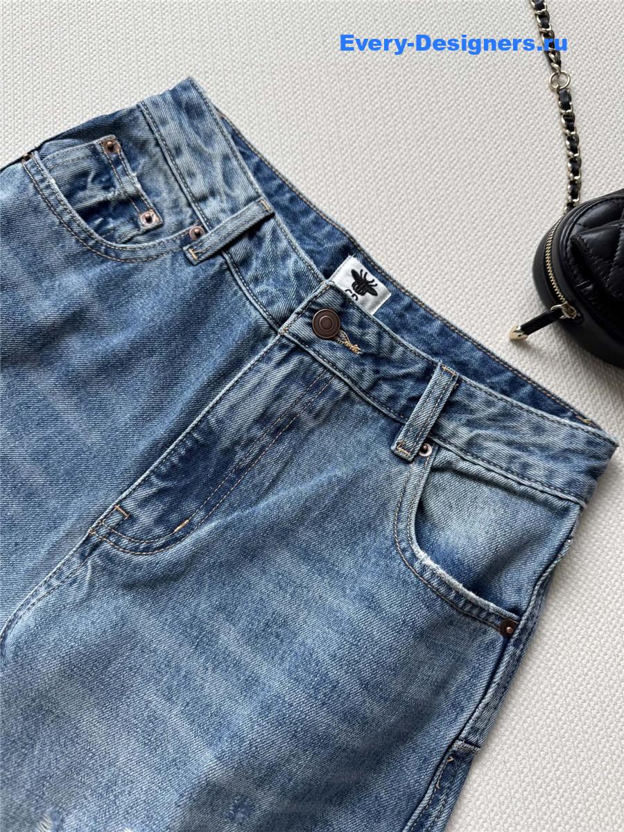 D10r light blue washed denim trousers