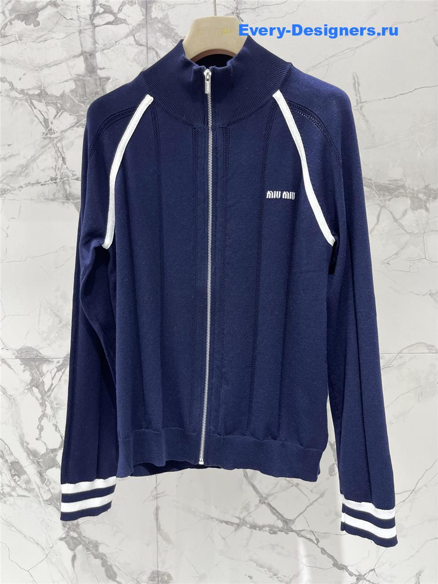 Miu Miu Dark Blue Knit Cardigan