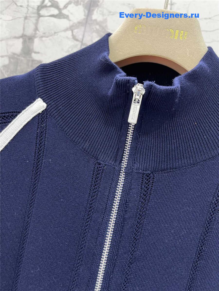 Miu Miu Dark Blue Knit Cardigan