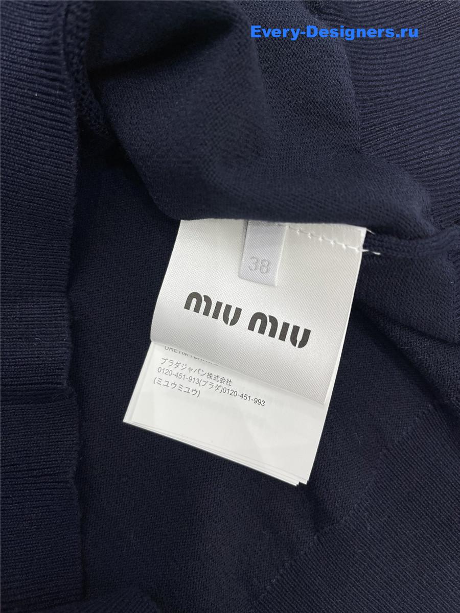 Miu Miu Dark Blue Knit Cardigan