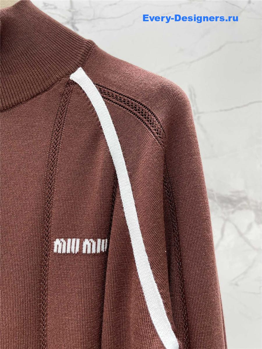 Miu Miu Brown Knit Cardigan