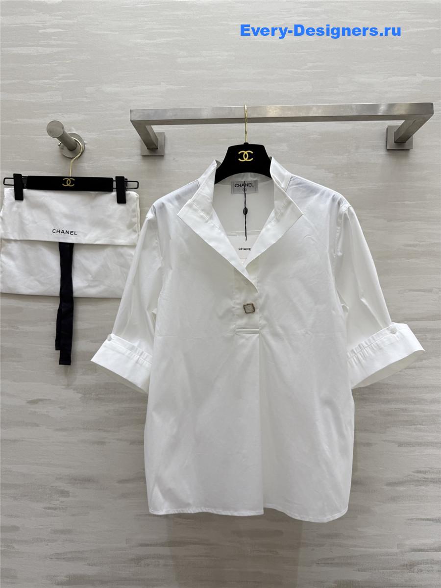 Ch**el white half collar shirt