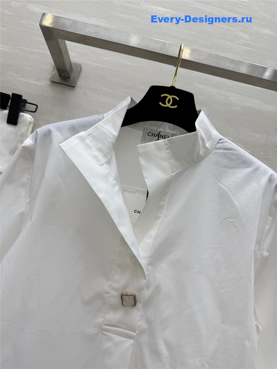 Ch**el white half collar shirt