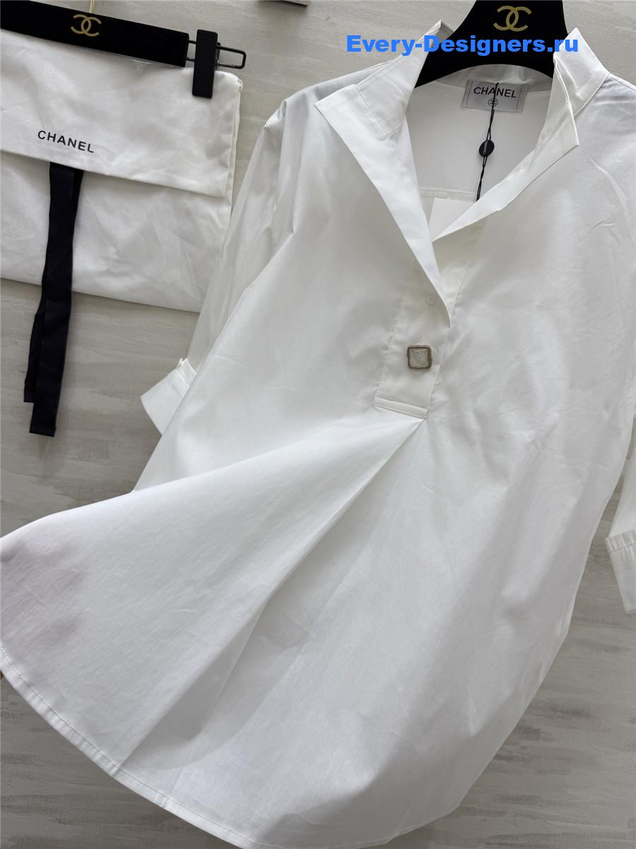 Ch**el white half collar shirt