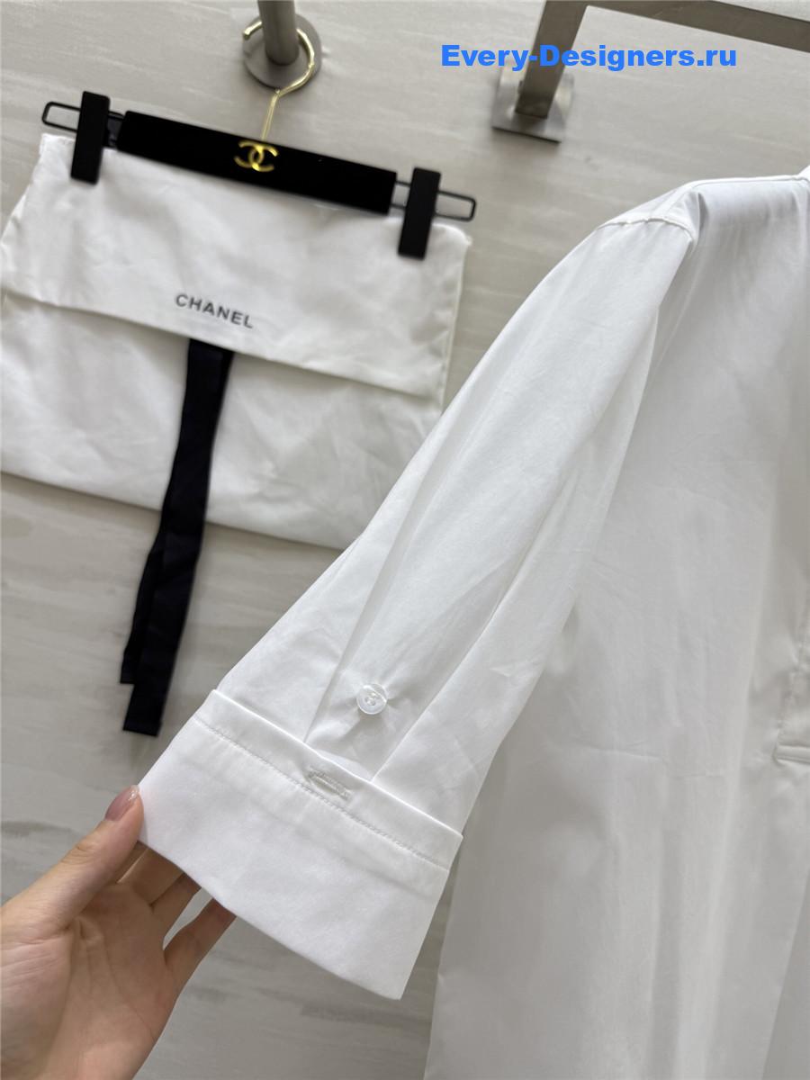 Ch**el white half collar shirt