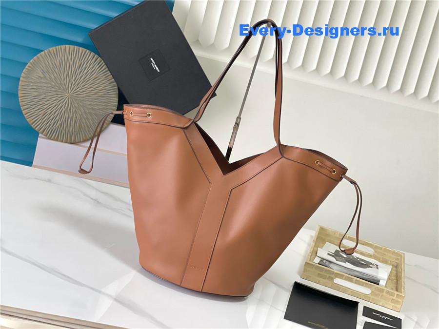 Sa1nt Lau*nt y large hobo in brown leather