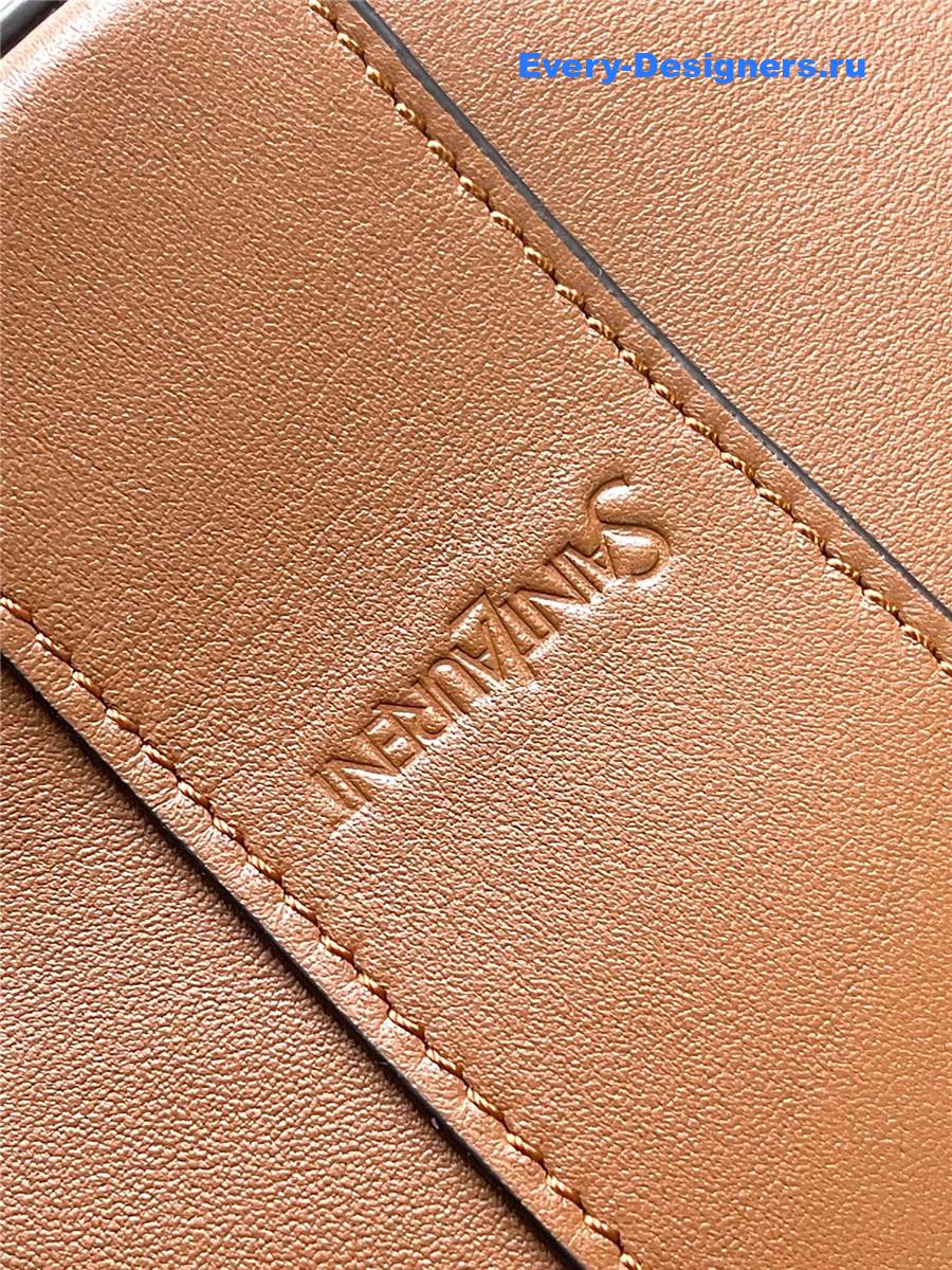 Sa1nt Lau*nt y large hobo in brown leather