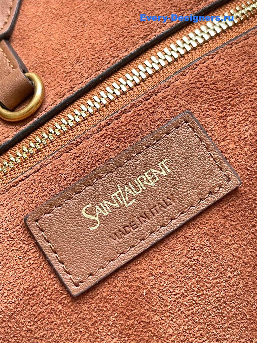 Sa1nt Lau*nt y large hobo in brown leather