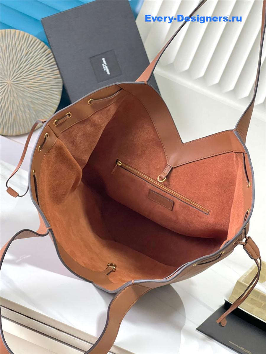 Sa1nt Lau*nt y large hobo in brown leather