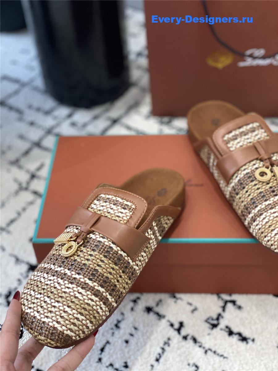 L0r0 P1ana raffia mules