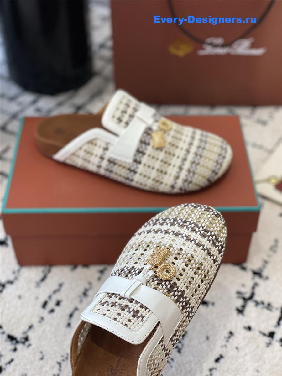 L0r0 P1ana white raffia mules