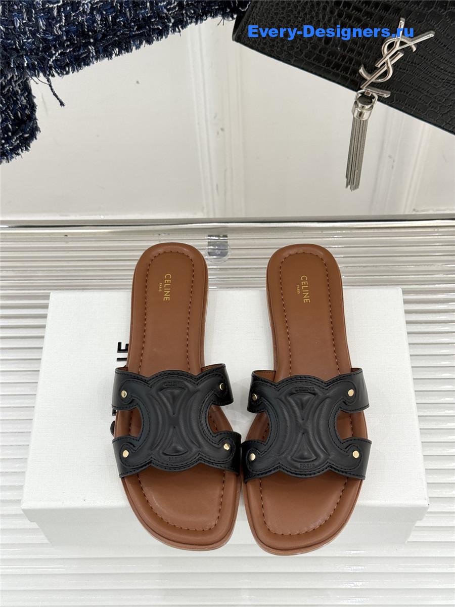 Ce1i*e triomphe leather mules in black