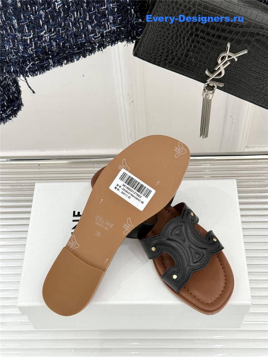 Ce1i*e triomphe leather mules in black