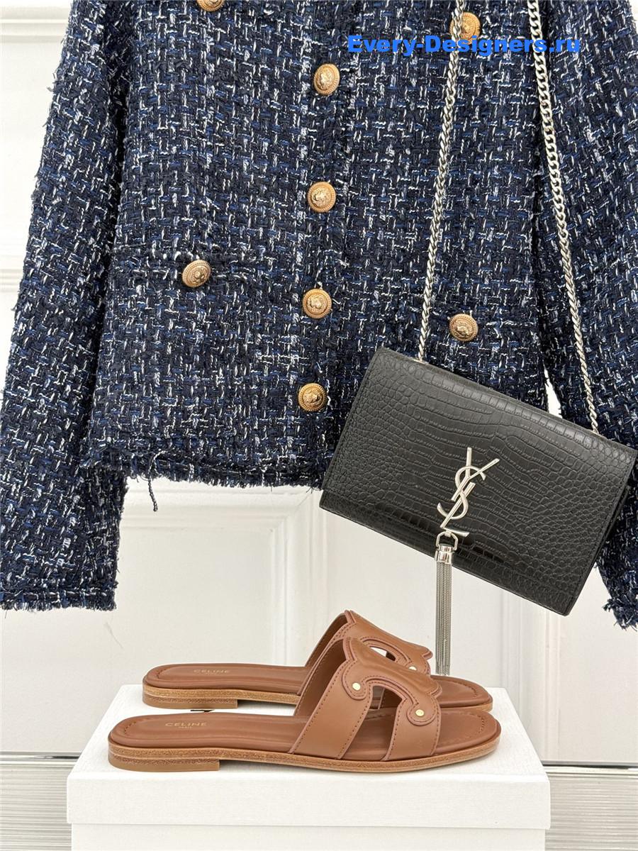 Ce1i*e triomphe leather mules in brown