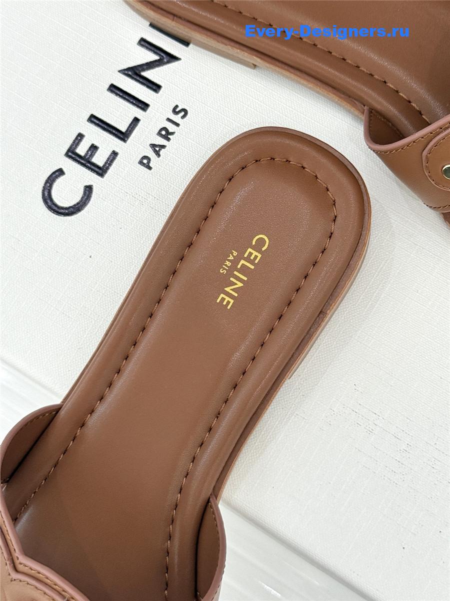 Ce1i*e triomphe leather mules in brown