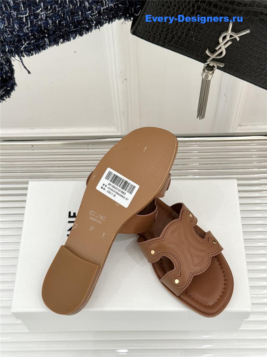 Ce1i*e triomphe leather mules in brown