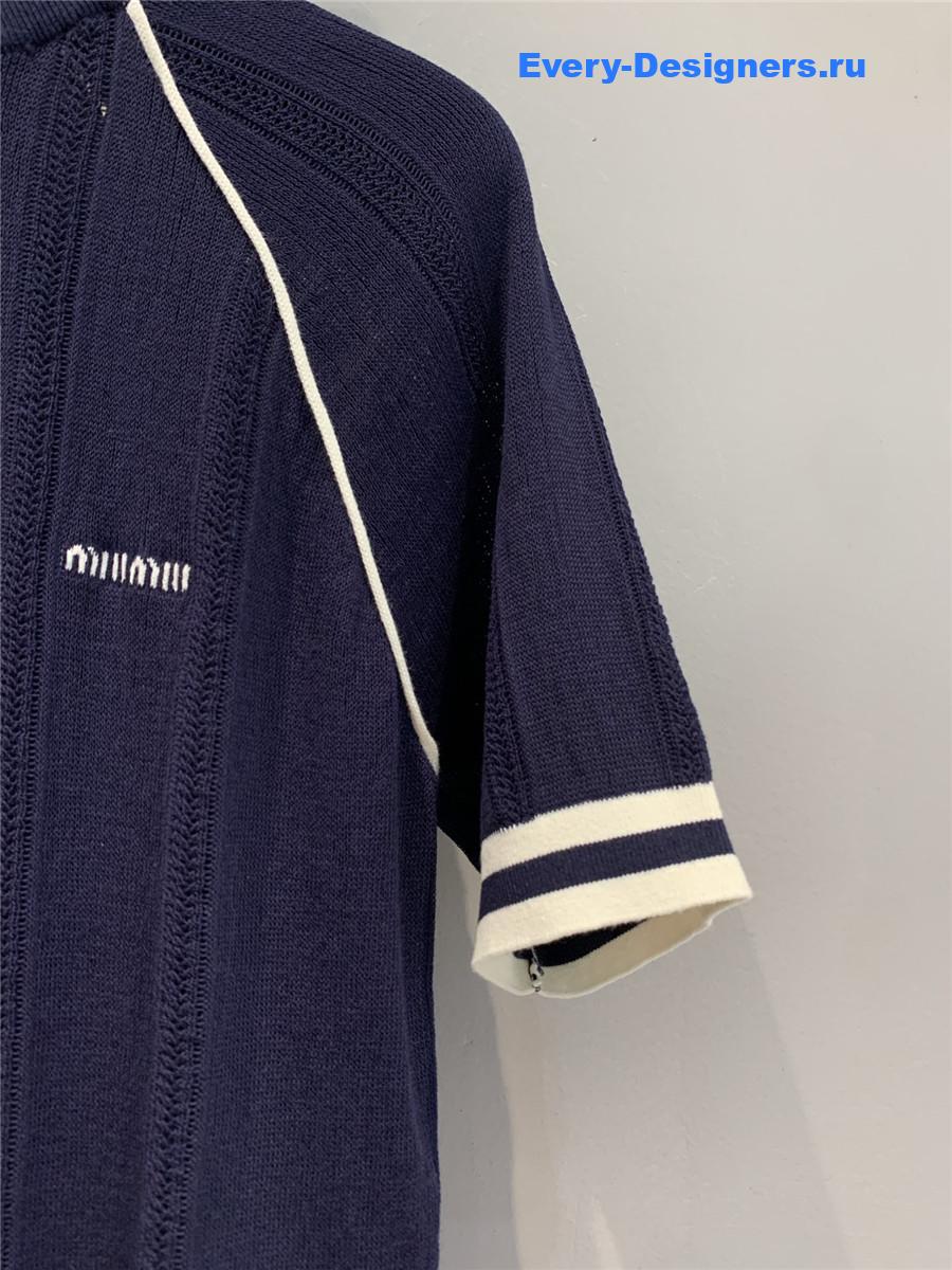 Miu Miu Navy Knit Top