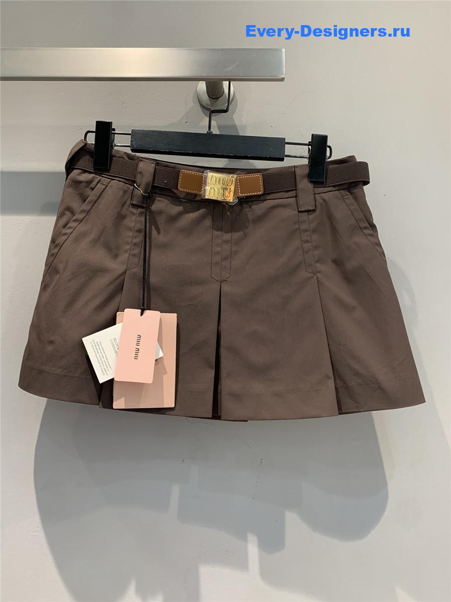 Miu Miu Cocoa Brown Miniskirt