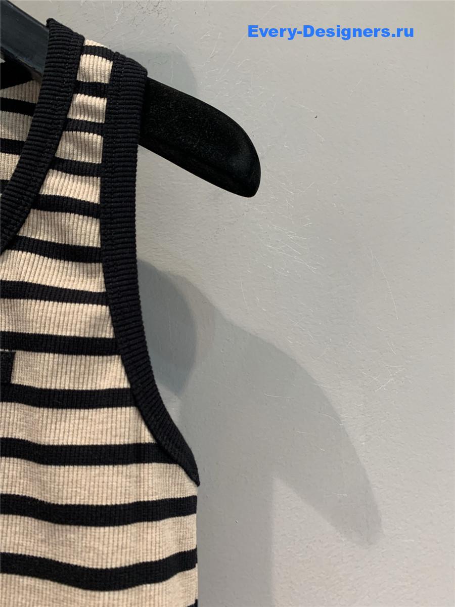 Miu Miu Striped Knitted Sports Vest