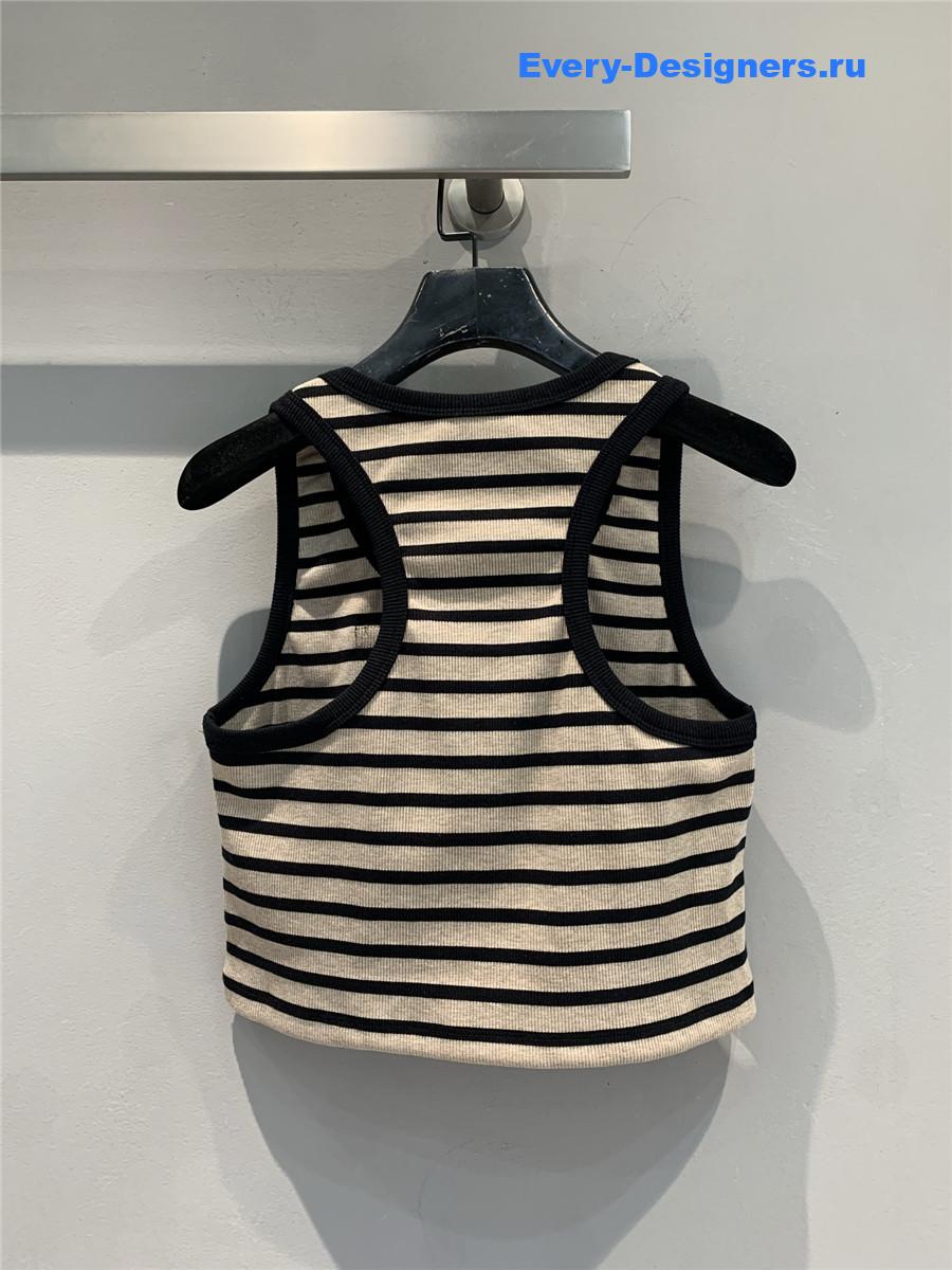 Miu Miu Striped Knitted Sports Vest