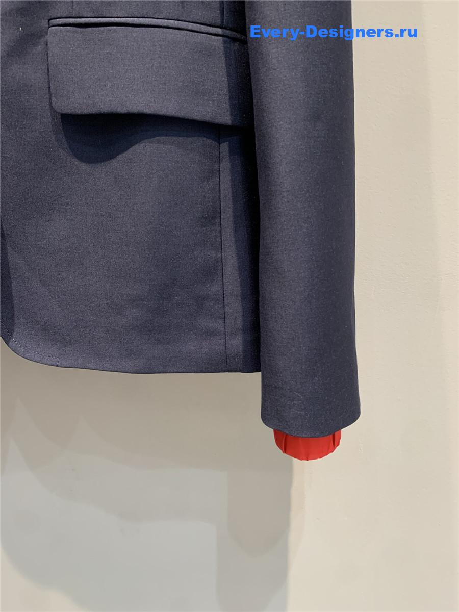Miu Miu Dark Blue Hooded Blazer