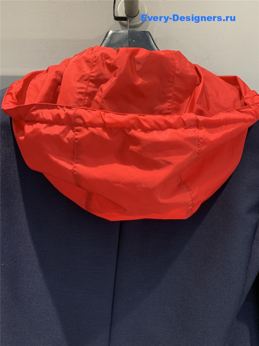 Miu Miu Dark Blue Hooded Blazer