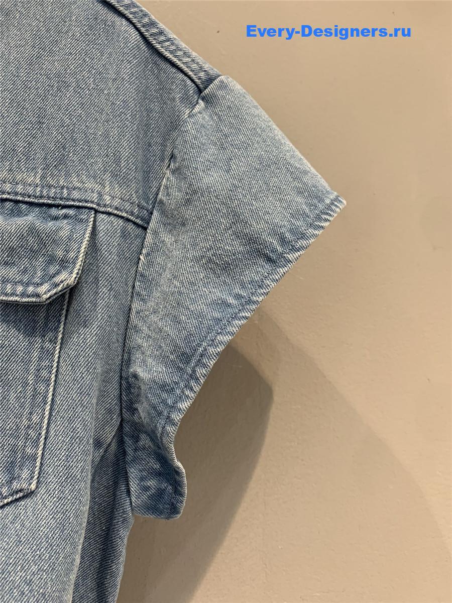 D10r bee embroidered denim dress