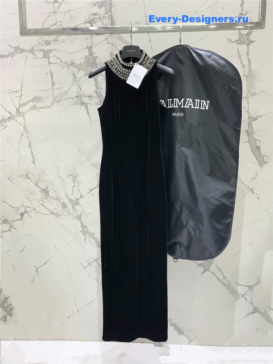 Balmain Pearl Velvet Gown